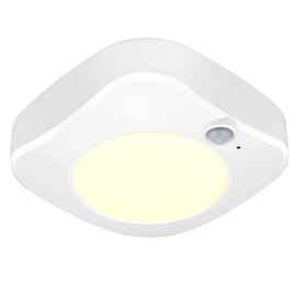BIGMONAT Battery Operated Shower Light, Cordless LED Ceiling Light Indoor, Super Bright Motion Sensor Wall Light for Hallway Stairs Corridor Shed Pantry Closet Doorway Basement Porch