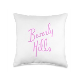 Beverly Hills California Hotel Souvenir Valley Girl Pride CA Throw Pillow