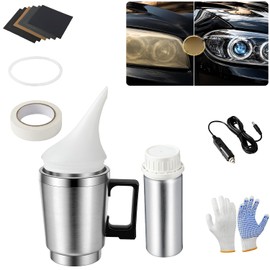 Kit de Restauración de Faros Delanteros de Coche, Herramienta de Reparación de Pulido de Faros de Automóvil con Guantes de Protección para Reparación de Faros Amarillento, Neblina, Oxidación (100ML)