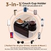 Couch Cup Holder Tray for Armrests Over 4.9" Wide, Bamboo