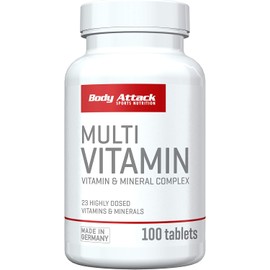 Body Attack Multivitamin Tablets – 100 Tablets for Daily Vitality