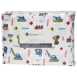 Little Celebrity Full Sheet Set | Kids Sheet & Pillowcase Sets | Full Sheets for Boys Girls, Fitted Sheet, Top Sheet, 2 Pillowcases | Full Sheets Set | Full Bed Sheets | Bed Sheets Full (SUPER TRUCKS)