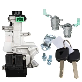 Ignition Switch Assembly & Left/Right Door Compatible with Honda Civic Accord CRV w/ 2 Keys Replace OE# 35100-SDA-A71, 06350-SAA-G30 (No Anti-Theft Module)