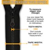 Black Chunky Zip Open-End Fastener Single Slider One Way Resin