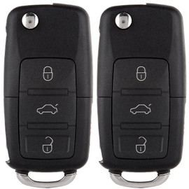 SCITOO 2 X Key Fob Shell Case for V-olkswagen for B-eetle for G-olf for J-etta for P-assat for C-C for E-os for G-TI for R-abbit 1998-2011 HLO1J0959753AM HLO1J0959753DC NBG735868T