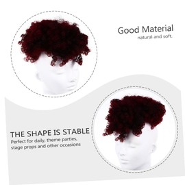 Baluue High Ponytail Wig Bangs Synthetic Afro Curly Hairpiece Stylish for Parties Special Occasions