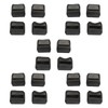 20 Pcs Chair Leg Floor Protector Rectangular Transparent Black Felt