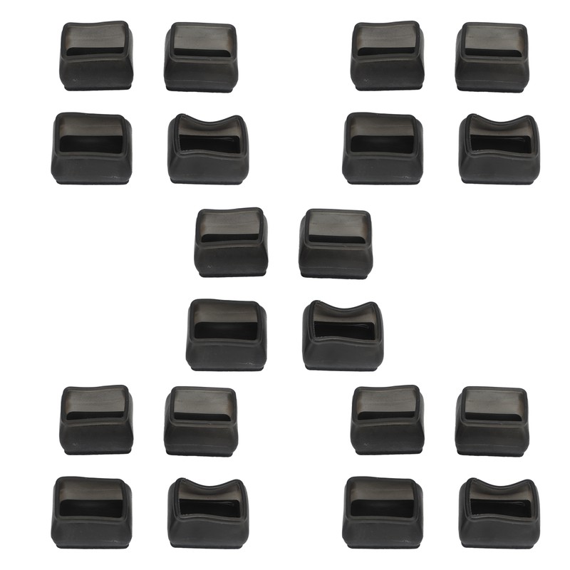 20 Pcs Chair Leg Floor Protector Rectangular Transparent Black Felt