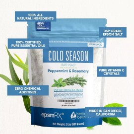 Better Bath Better Body Estación Fría Sales De Baño 32 Onzas De Sal De Epsom Con Rom