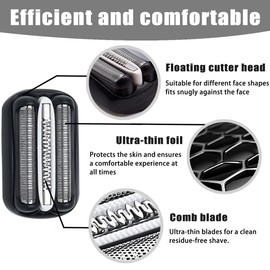 2 Stück 32B Series 3 Scherkopf, S3 Scherkopf, Elektrischer Rasierer Kopf, Elektrorasierkopf Ersatzteil, Folienkopf Zubehör für 3000s 3010s 3020s 3040s 3080s 3050cc 30s 300s 310s 330S