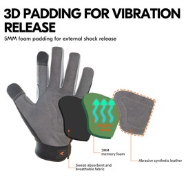 Vgo... 1 Pair Synthetic Leather Multi-Functional Work Gloves, Gardening Construction Builder Gloves (Size M, Black, SL7584)
