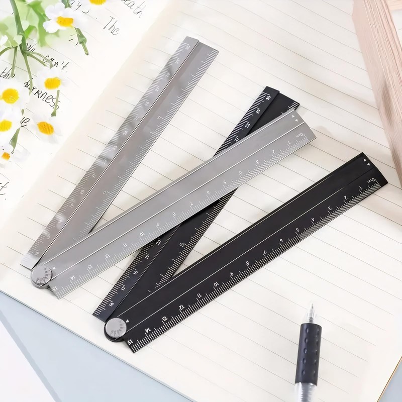 MAEXUS Folding Ruler Aluminum Alloy Ruler 30cm Folding Aluminum Ruler