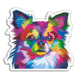 2 x 10cm Chihuahua Dog Vinyl Stickers - Puppy Cute Sticker Laptop Luggage #18489 (10cm Wide)
