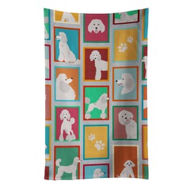 Caroline's Treasures Lots of Dogs Breed Specific Artwork Decorative Kitchen, Hand Bar Towel, Poodle-Standard White