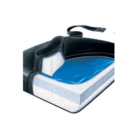 Skil-Care Slide-Guard 18" Gel-Foam Vinyl Wedge Cushion, 18" W x 16" D x 4" H - 1.5" H, Firm Foundation, Low-Shear Cover, 751310
