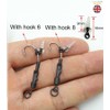 4x Carp Ronnie Rig Ready Tied Curve Shank Barbed Hook
