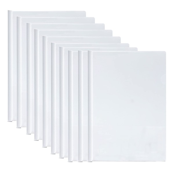 Pack of 10 Clear A4 Sliding Bar Binder, A4 Plastic