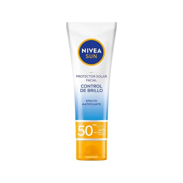 NIVEA SUN Protector Solar Facial Control De Brillo FPS50+ 50ml,
