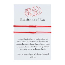 7 Knot Red String of Fate Bracelets Good Luck Protection Red Rope Long Distance Matching Bracelet