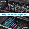 WORKPRO Magnetic Socket Organizer, Heavy Duty 1/2-Inch Drive Socket Rail