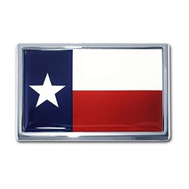 Elektroplate Small Texas Flag Chrome Auto Emblem