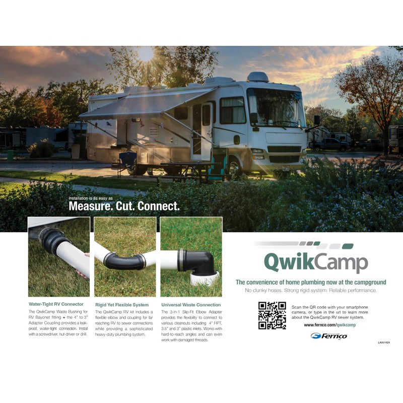 Fernco QwikCamp RV and Camper Sewer Waste Connection System Pipe