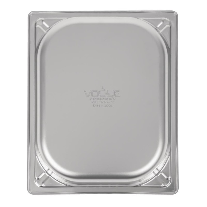 Vogue Heavy Duty Stainless Steel 1/2 Gastronorm Tray 4 Litre/Depth: