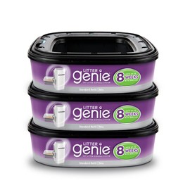 Litter Genie Refill Bags (3-Pack) Multi-Layers of Odor-Barrier Technology 1 Square Refill Lasts Up to 2 Months