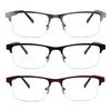 SOPHILY 3 Pack Bifocal Reading Glasses for Men Metal Half