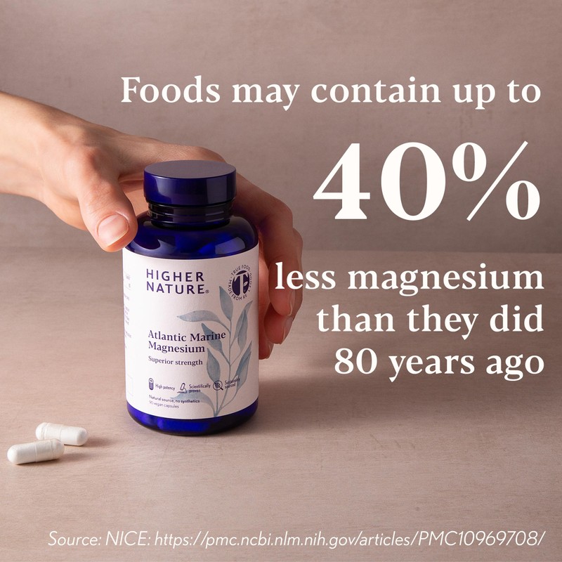 Higher Nature Atlantic Marine Magnesium Supplement 300mg - Natural Source