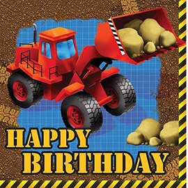 16-Count Paper Lunch Napkins, Under Construction Happy Birthday