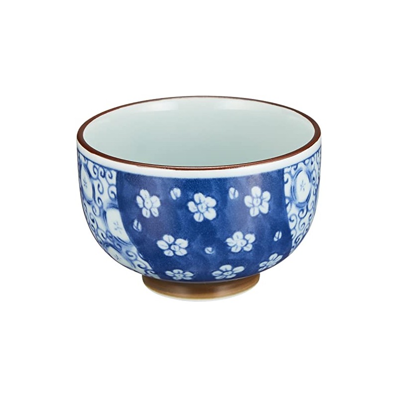 Saikaitoki 61677 Hasami Ware Tea Cup with Lid, Plum Pattern,