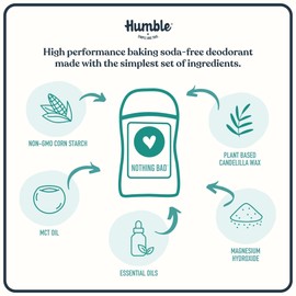 HUMBLE SIMPLE AND TRUE. HUMBLE BRANDS Aluminum-Free Deodorant, Vegan and Cruelty- free, Formulated for Sensitive Skin, Moroccan Rose, 3 Pack, 2.5 Ounce