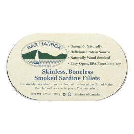 UD_Bar Harbor Smoked Sardine Fillets 12-Pack 6.7 oz Case of Seafood Snacks