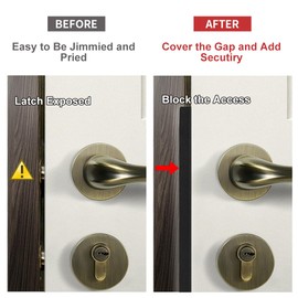 MOSECYOU Door Latch Guard Plate, Outswing Door Security Protector, L-Shaped Door Latch Shield, Cover to Block Access to The Door Lock/Deadbolt Latch (11 in. - 1pack)