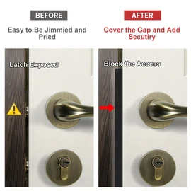 MOSECYOU Door Latch Guard Plate, Outswing Door Security Protector, L-Shaped Door Latch Shield, Cover to Block Access to The Door Lock/Deadbolt Latch (11 in. - 1pack)