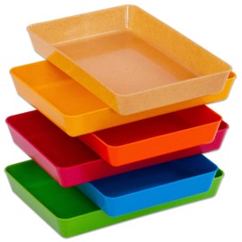 Betzold - Material Tray Set Made of TreeNside Material 6 Pieces - Craft Bowls Plastic Bowls Nursery