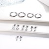 Dochais 6pcs Stud Earrings, G23 Titanium Hoop Earrings, Cubic Zirconia