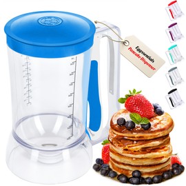 Eggssentials Batter Dispenser – Easy Pour Pancake Batter Dispenser for Cupcakes, Muffins, Waffles & Griddle – Kitchen Baking Tool BPA-Free - Blue Color