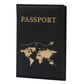 ILIYAH Passport Cover UK Waterproof Passport Holder Travel Accessories Passport Protector Women PU Leather Passport Holders (Black)