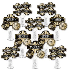 Big Dot of Happiness Roaring 20’s - 1920s Art Deco Jazz Party Centerpiece Sticks - Showstopper Table Toppers - 35 Pieces