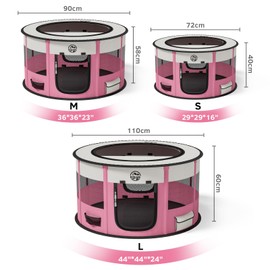 Dog Playpen Puppy Play Pen Indoors Pet Crate Small Dog Cage Portable Foldable Cat Kennel for Kitten Hamster Rabbit Bunny Guinea Pig with Collapsible Food Bowl Carrying Case