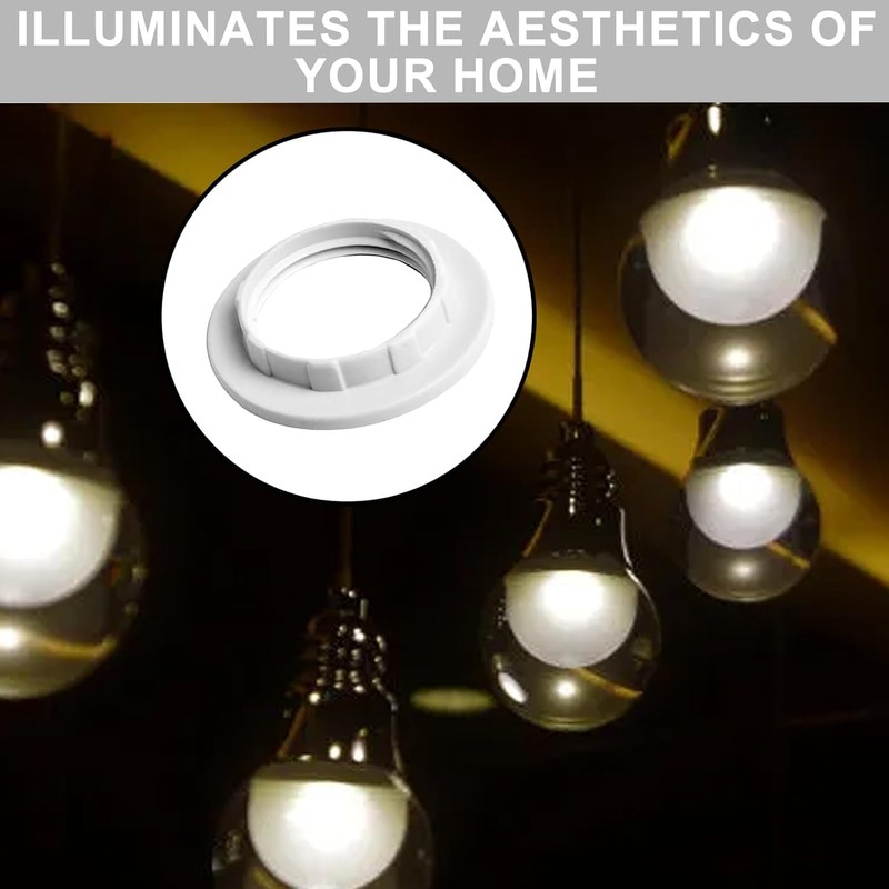 4PCS E14 Lampshade Reducer Rings - 26.5mm Plastic Screw Collar