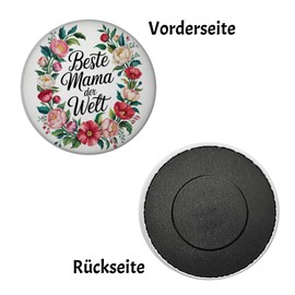 Beste Mama der Welt Magnet Blumenkranz Kühlschrank-Magnet mit Blumenkranz ideal als Muttertagsgeschenk