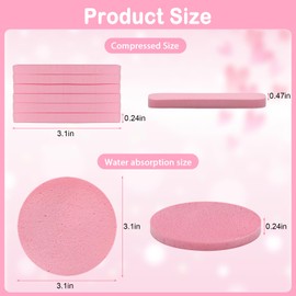 84 Pcs Facial Sponge Compressed, Luxiv Face Cleansing Sponge for Estheticians Compressed Makeup Sponge Round Wash Face Sponges for Women Compress Exfoliating Removal Sponge (Pink)