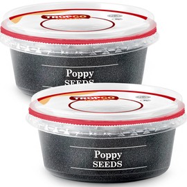 Tropgo Poppy Seeds 200g - Gluten Free Poppy Seeds in Resealable and Recyclable Tub - Non-GMO Poppy Seeds for Eating - Enhance Baking and Cooking (2-Pack)