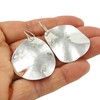 Large Hammered Solid 925 Silver Drop Earrings Handmade Jewellery