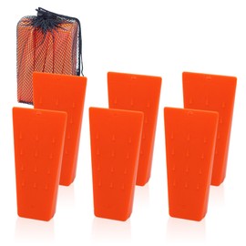 kuzuryu 6pcs 5.5” Tree Felling Wedges - ABS Plastic Logging Wedges with Anti-Slip Teeth, Small Tree Cutting Tools & Chainsaw Accessories (Mesh Bag)