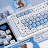 COOMICKEY PBT Keycaps 135 Keys Cartoon Blue White Keycap Set