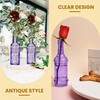 BULK PARADISE Assorted Purple Glass Bottles with Corks, 6 Pack,